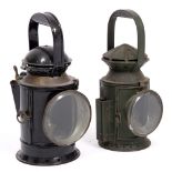 TWO RAILWAY HAND HELD LANTERNS to include a Harry.J.Pratt & Co. Limited Birmingham 1945 example