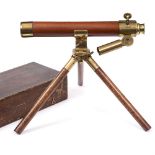 A LATE 19TH / EARLY 20TH CENTURY TWO DRAWER TELESCOPE with new mahogany grip, unsigned, with later