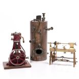 A WELL ENGINEERED BURGUNDY PAINTED VERTICAL STEAM ENGINE by Stuart Turner Limited, '10V', 15cm