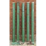 AN ASSORTMENT OF 20TH CENTURY GREEN PAINTED GUTTERING with some 'T' joints, 5 inches wide