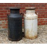 A UNITED DAIRIES MILK CHURN together with a Clover Dairies milk churn, each approximately 77cm