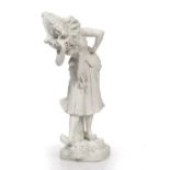 G.GUEYTON (19TH CENTURY FRENCH SCHOOL) A white bisque figure of Columbine, signed, 57cm high