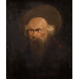 LATE 19TH CENTURY SCHOOL head and shoulder portrait of a bearded saint, oil on board, unsigned, 29.