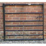 A BLACK PAINTED GALVANISED SMALL FIELD GATE 133cm wide x 115cm high