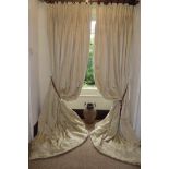 TWO PAIRS OF CREAM ZOFFANY INTERLINED CURTAINS each curtain 270cm in length x 180cm wide at the base