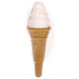 A CONTEMPORARY PLASTIC ICE CREAM CONE LAMP with attached wall fixings 47cm approximately