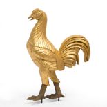 A 20TH CENTURY GILT PAINTED 'COURAGE' ADVERTISING MODEL of a chicken, 68cm high approximately