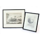 AN ANTIQUE PRINT AFTER BOISSIEUX 16cm x 23cm, a further antique print, medium tenuere beati, 14cm