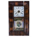AN ANTIQUE AMERICAN 30 HOUR WALL CLOCK manufactured by Jerome & Co., 39cm x 66cm