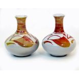 TWO ALDERMASTON SQUAT BOTTLE VASES by Alan Caiger Smith each 8.5cm in height (2)