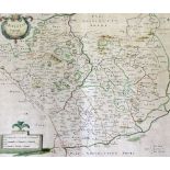 A HAND COLOURED MAP OF OXFORDSHIRE by Robert Morden, 43.5cm x 38cm together with a further map by