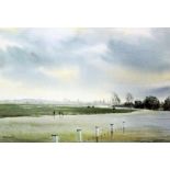 VALERIE PETTS 'Port Meadow', print, signed and numbered, 30cm x 41cm together with an antique