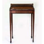 A CONTINENTAL SATINWOOD CYLINDER TOP BUREAU with fold out writing surface and single drawer beneath,