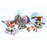 A COLLECTION OF VARIOUS ROYAL CROWN DERBY PORCELAIN ANIMALS decorated in Imari colours to include