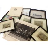 A SMALL COLLECTION OF ANTIQUARIAN PICTURES AND PRINTS to include duck shooting antiquarian hand