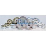 A BELLEEK PORCELAIN PART TEA SET with five cups, three saucers, six tea plates, a sugar basin,