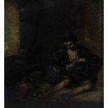 AFTER BARTOLOME ESTEBAN MURILLO The beggar boy, oil on canvas laid onto board 33cm x 28cm