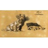 AFTER CECIL ALDEN six framed dog prints, the largest 14cm x 22cm