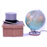 A GERMAN LIGHT UP TERRESTRIAL GLOBE by JRO, approximately 30cm diameter together with a Lock &