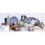 A QUANTITY OF VARIOUS CERAMICS to include a Royal Doulton flower decorated rectangular dish,