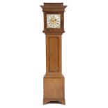 A GEORGE III OAK 30 HOUR LONG CASE CLOCK the case with mahogany veneered decoration and