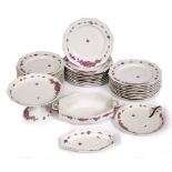 A 20TH CENTURY LIMOGES PORCELAIN PART DINNER SERVICE to include 18 large dinner plates, 11 smaller