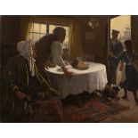 GEORGE PONTIN (19TH / 20TH CENTURY ENGLISH SCHOOL) 'The Sailor's Return', oil on canvas, signed