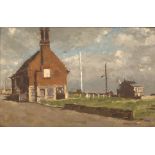 STANLEY MILLER (1948) Moot Hall Aldeburgh, oil on board, signed lower right, 28cm x 44cm