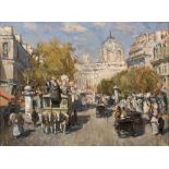 VICTOR SERGEYEV (b.1957 RUSSIAN SCHOOL) Parisian street scene, oil on canvas, signed lower right,