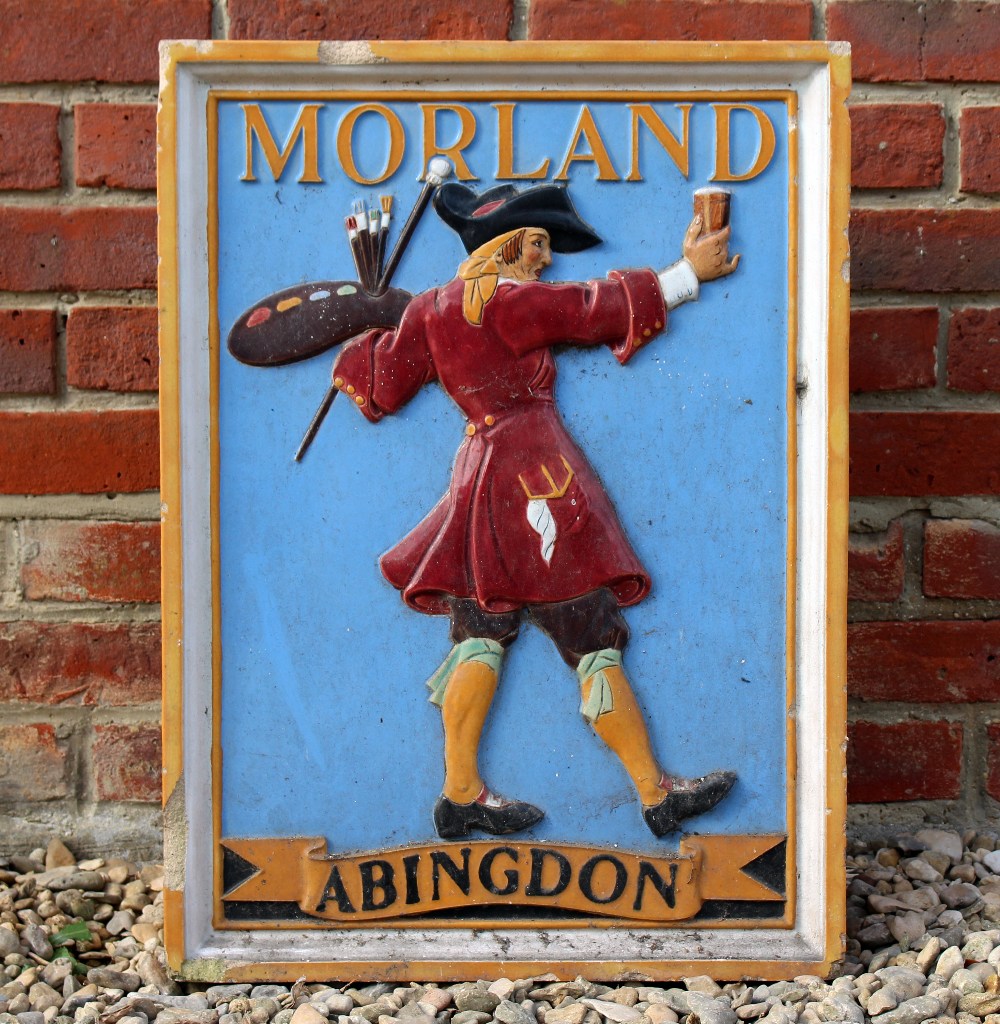 A MORLAND BREWERY ABINGDON GLAZED PLAQUE OR WALL INSERT 47cm wide x 64cm high