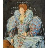 E. MOORE (LATE 20TH CENTURY ENGLISH SCHOOL) A portrait of Queen Elizabeth I, signed lower right