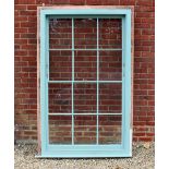 A 19TH CENTURY PAINTED PINE SASH WINDOW the window and frame overall 124.5cm wide x 196.5cm high