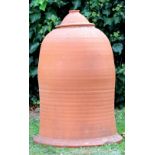 A WHICHFORD POTTERY TERRACOTTA RHUBARB OR KALE FORCER and cover, 44cm diameter x 66cm high (cover