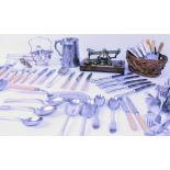 MISCELLANEOUS CUTLERY to include fruit knives with mother of pearl handles, a set of 19th century