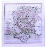 A MAP OF HAMPSHIRE printed for C.Smith, 2nd edition, 43cm x 45cm framed and glazed; Frank Wootton,