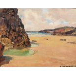 DONALD H FLOYD (1892-1965) 'The Pembrokeshire Coast', signed, oil on canvas board, 30cm x 40cm