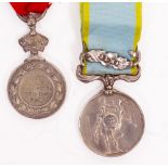 AN ABYSYNNIAN MEDAL awarded to 619 J. Rogers of 33rd DW Regiment together with a Crimea medal with