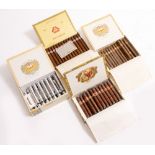 A PART FILLED BOX CONTAINING 16 H UPMAN HABANA CORONAS MAJOR CIGARS in aluminium tubes together with