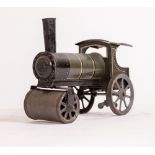 AN EARLY 20TH CENTURY BING GREEN PAINTED TIN CLOCKWORK STEAMROLLER 12.5cm long overall