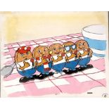 A VINTAGE ANIMATION CELL/ STILL from an advert produced in 1983/84 Weetabix television adverts