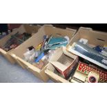 A COLLECTION OF VINTAGE GAMES AND MODELS to include an 0 gauge train set, a Dinky Toys Bedford