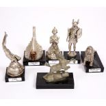 A GROUP OF CAST PEWTER REPRODUCTION CAR MASCOTS to include Armstrong Siddeley, Pontiac, Rover