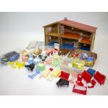 A VINTAGE LUNDBY CHILD'S DOLLS HOUSE fitted with electric interiors or fittings with a large