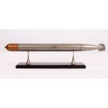 A WELL MADE METAL MODEL OF A TORPEDO with good detailing, to include twin propellers, vents etc.,