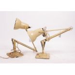 TWO OLD CREAM PAINTED ANGLEPOISE LAMPS (for restoration)
