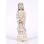 A Chinese Dehua standing figure of Guanyin 19th Century 40cm high