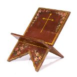 An Indo-Portuguese polychrome painted manuscript stand 19th Century decorated with central