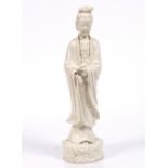 A large Chinese Dehua standing figure of Guanyin 19th Century 44cm high