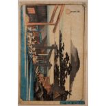 A folio of Japanese woodblock prints and one other folio including original and reproduction works