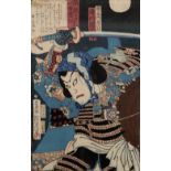 Utagawa Kunisada (Japanese, 1786-1865) full length portrait of an actor, late 19th century, colour